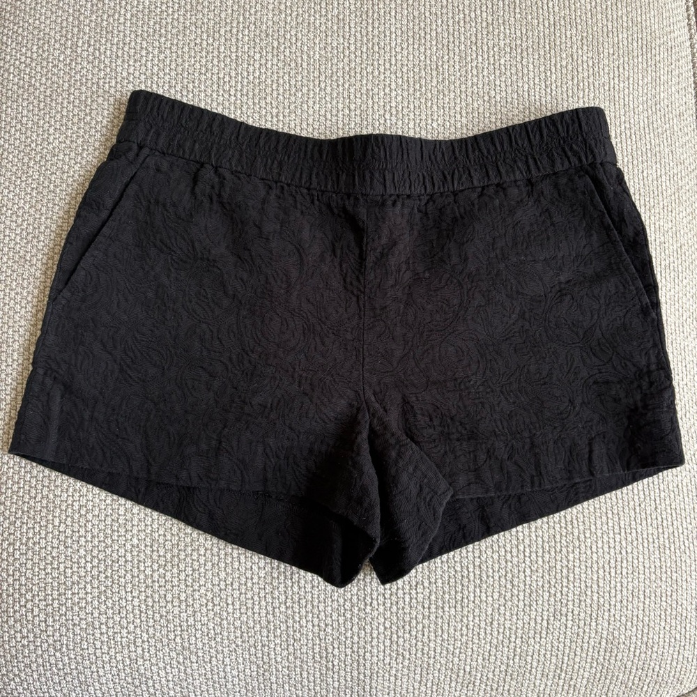 J. Crew floral jacquard boardwalk pull on shorts black